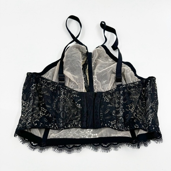 ✅ Victoria's Secret Plunge Lace Halter Long Line Bra Set SIZE 36DD BLACK - Picture 7 of 10